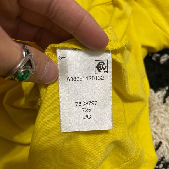 EUC Men’s Size Large Tommy Hilfiger Signature Logo Embroidered Tee Vivid Yellow - Picture 8 of 12